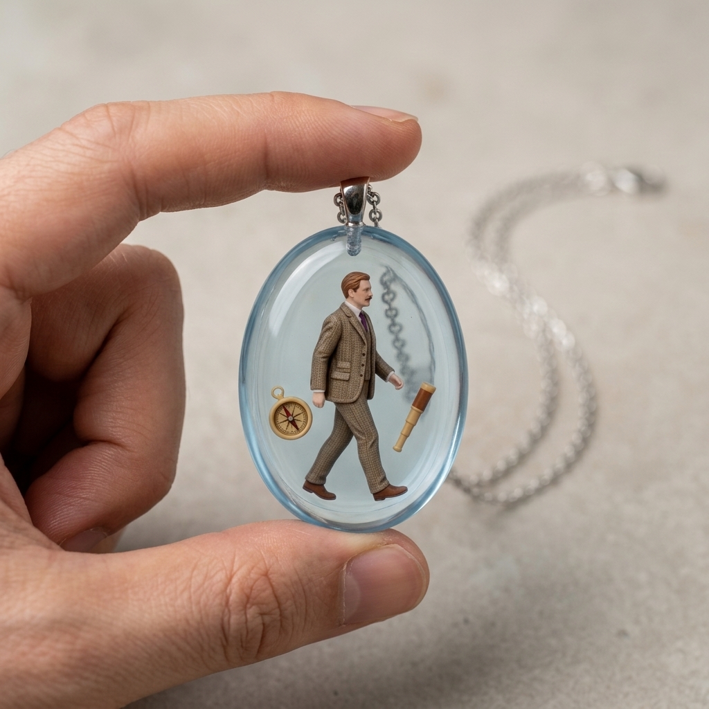 Personalized 3D necklaces, customizable resin pendants for men/women,Transparent resin pendant, Miniature figure necklaces, suitable for holidays, birthdays, anniversaries, and other occasions.