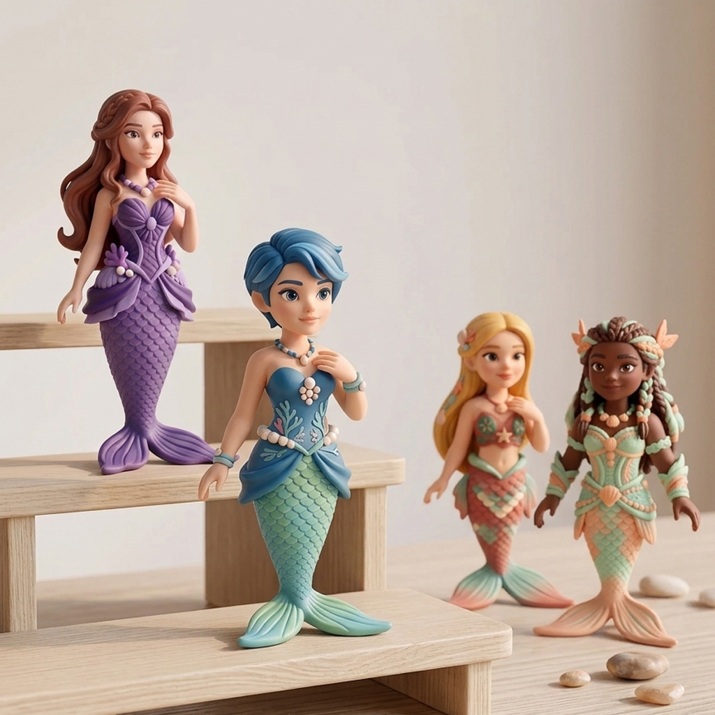 Custom Mermaid 3D Figure Desk Figurine