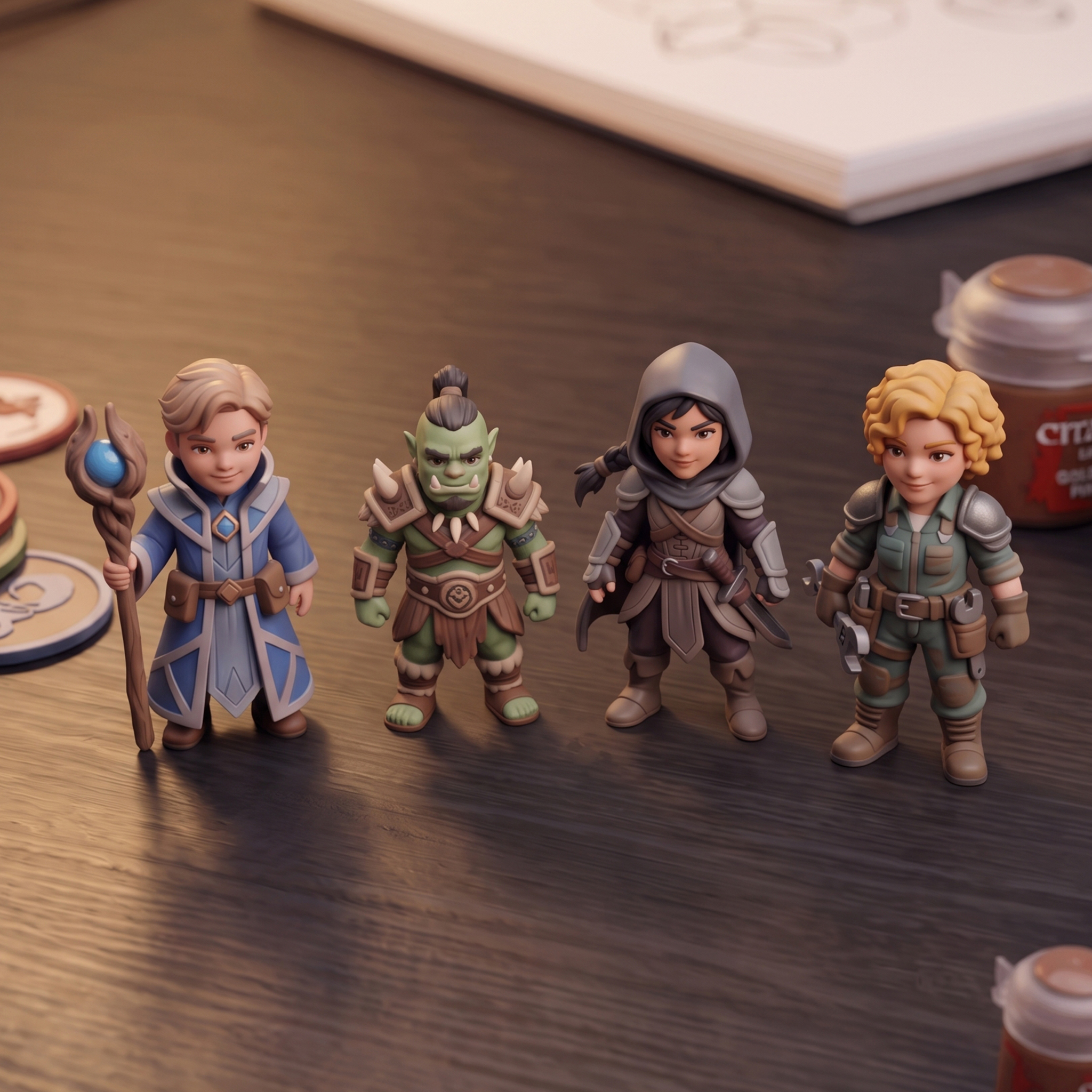 Custom 3D Character Figures Figurine – Fantasy RPG Style
