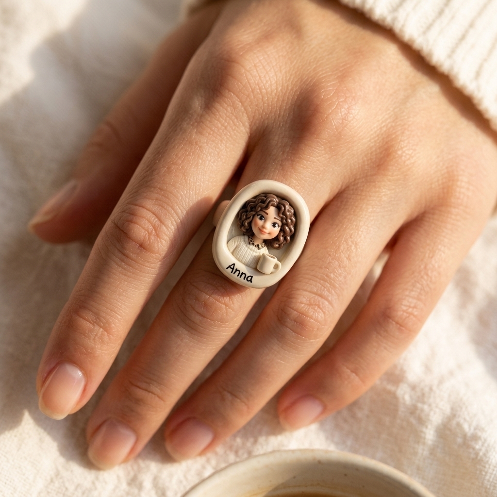 Personalized 3D figurine rings, custom commemorative jewelry, and meaningful gifts for couples.
