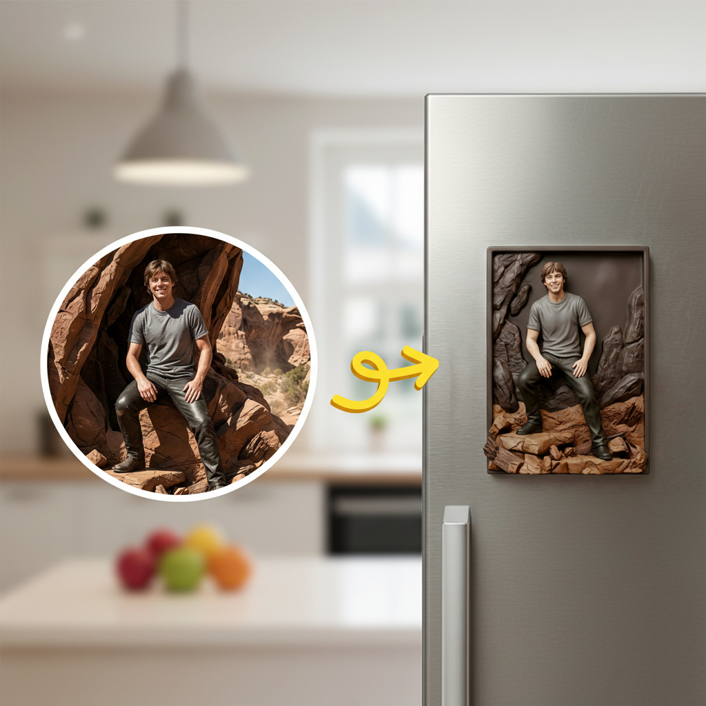 Customized 3D Cartoon Fridge Magnets | Customizable with family photos, pet photos, couple photos | Unique hand-painted 3D embossed commemorative gifts, suitable for holidays, birthdays, anniversaries, and other occasions.