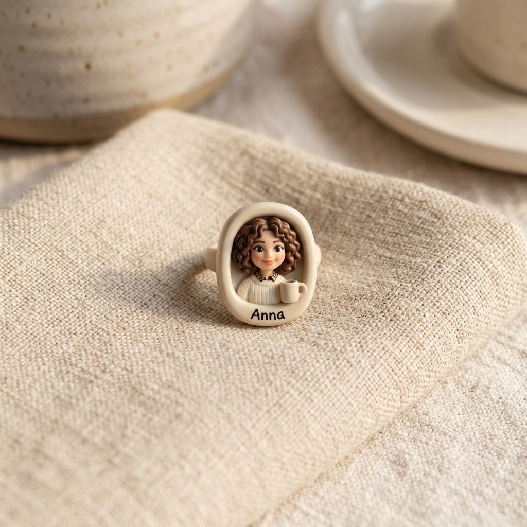 Personalized 3D figurine rings, custom commemorative jewelry, and meaningful gifts for couples.