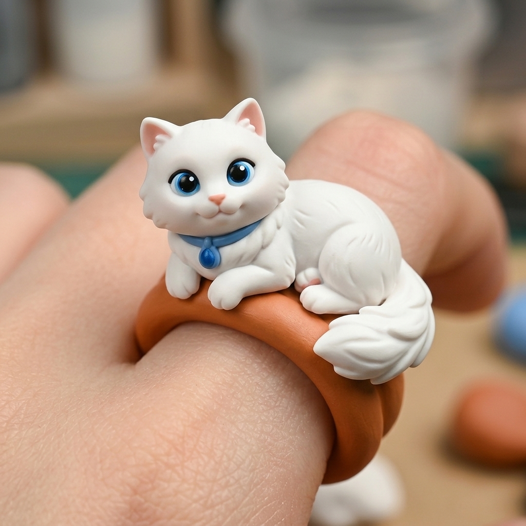 Customized 3D pet portrait rings, personalized 3D pet portrait rings, commemorative gifts for pet lovers.