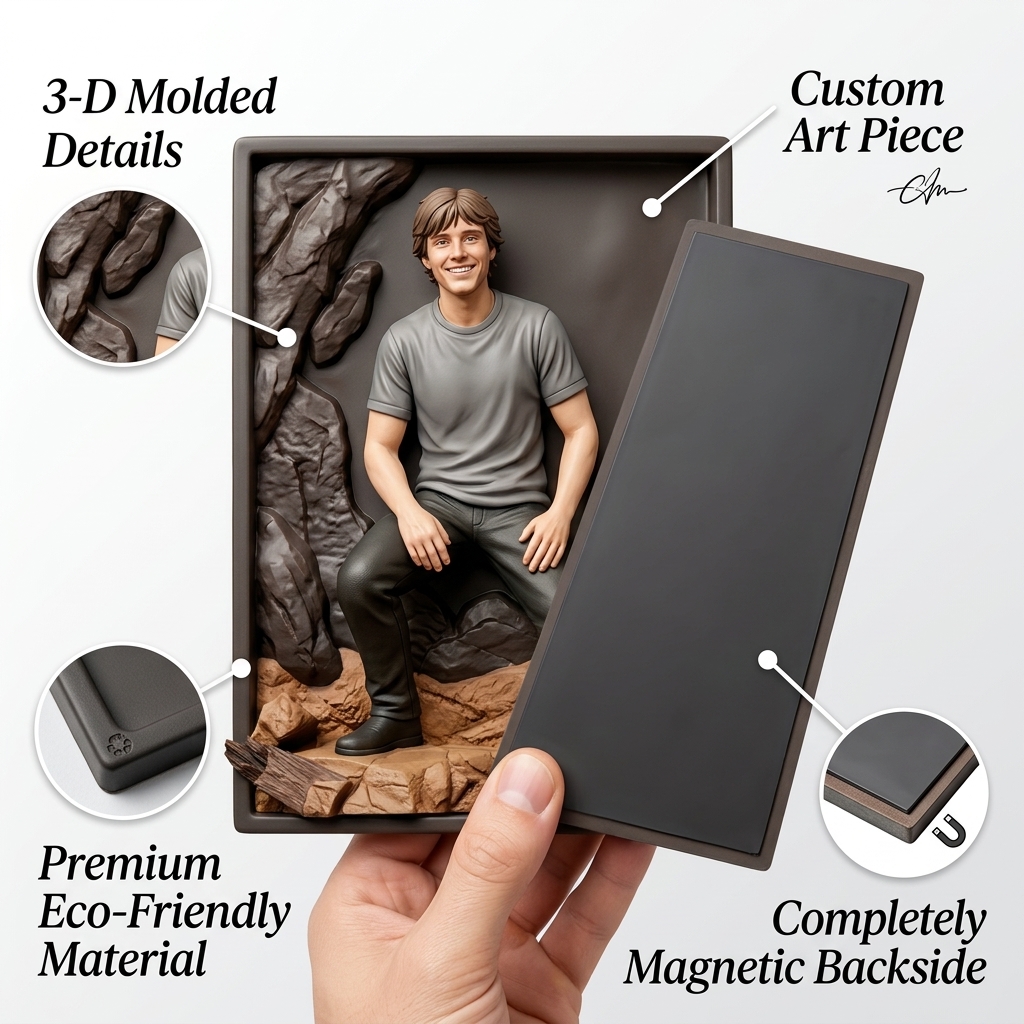 Customized 3D Cartoon Fridge Magnets | Customizable with family photos, pet photos, couple photos | Unique hand-painted 3D embossed commemorative gifts, suitable for holidays, birthdays, anniversaries, and other occasions.