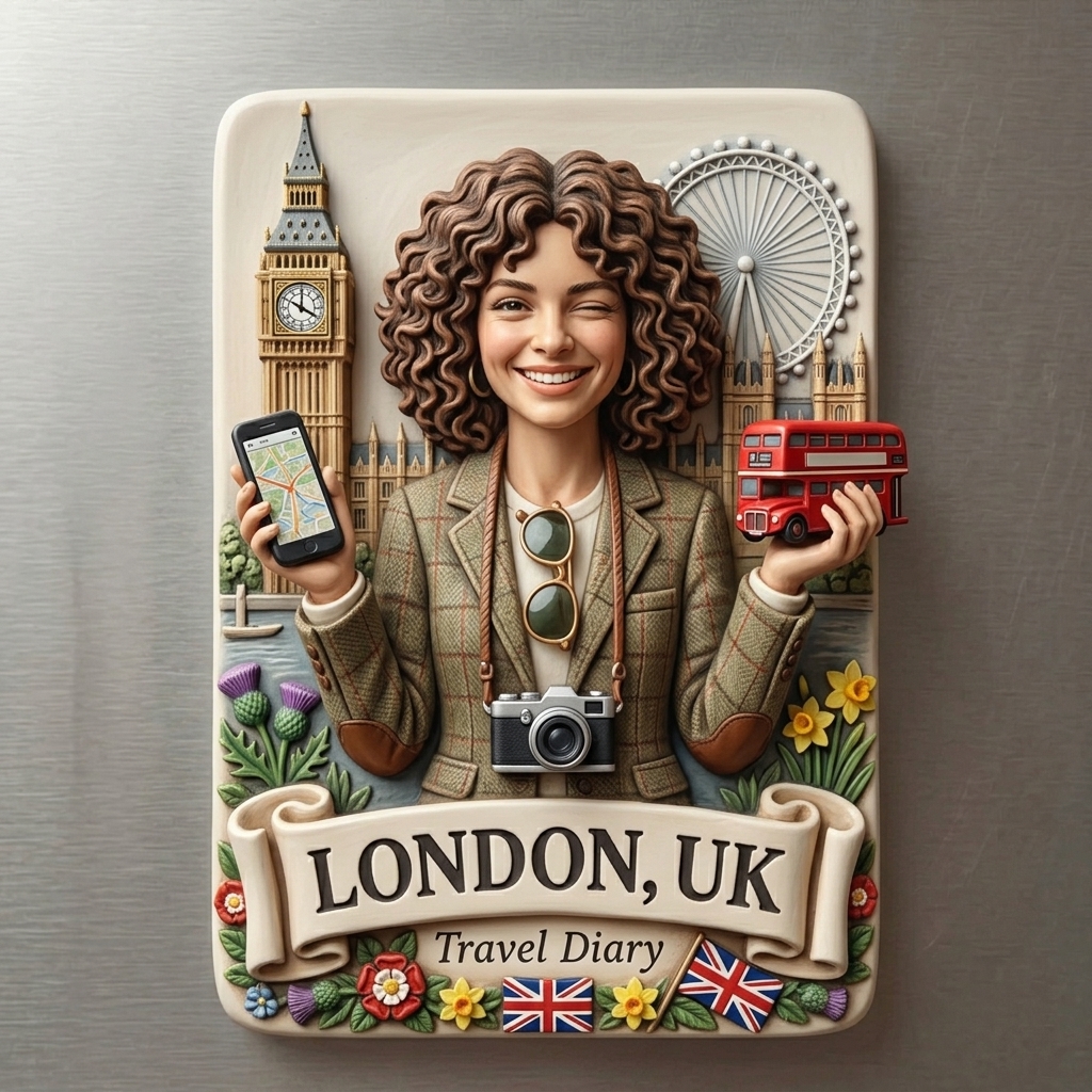 PrintyNext 3D Custom Travel Fridge Magnets, Personalized  Souvenir with City Landmark & Your Figure, Custom 3D City Landmark Fridge Magnets, Unique Travel Souvenirs, Collectible Resin Statues, Home Decor Souvenirs