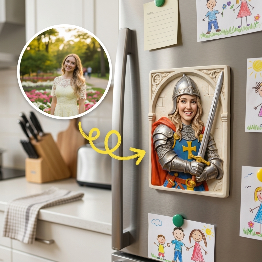 Customized 3D Cartoon Fridge Magnets | Customizable with family photos, pet photos, couple photos | Unique hand-painted 3D embossed commemorative gifts, suitable for holidays, birthdays, anniversaries, and other occasions.