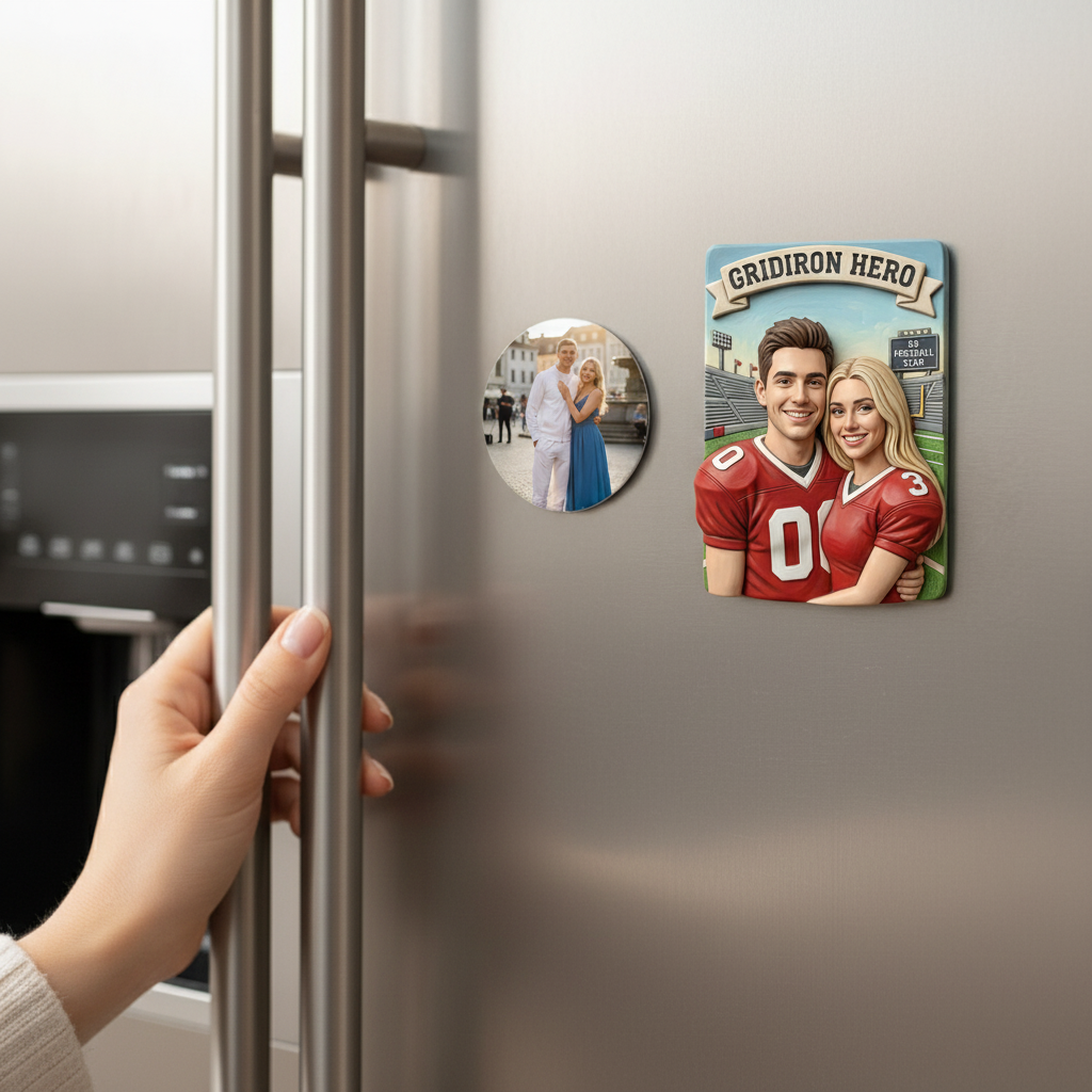 Customized 3D Cartoon Fridge Magnets | Customizable with family photos, pet photos, couple photos | Unique hand-painted 3D embossed commemorative gifts, suitable for holidays, birthdays, anniversaries, and other occasions.