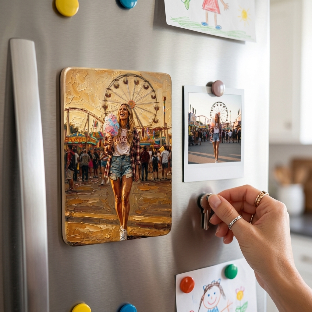 Customized 3D Cartoon Fridge Magnets | Customizable with family photos, pet photos, couple photos | Unique hand-painted 3D embossed commemorative gifts, suitable for holidays, birthdays, anniversaries, and other occasions.