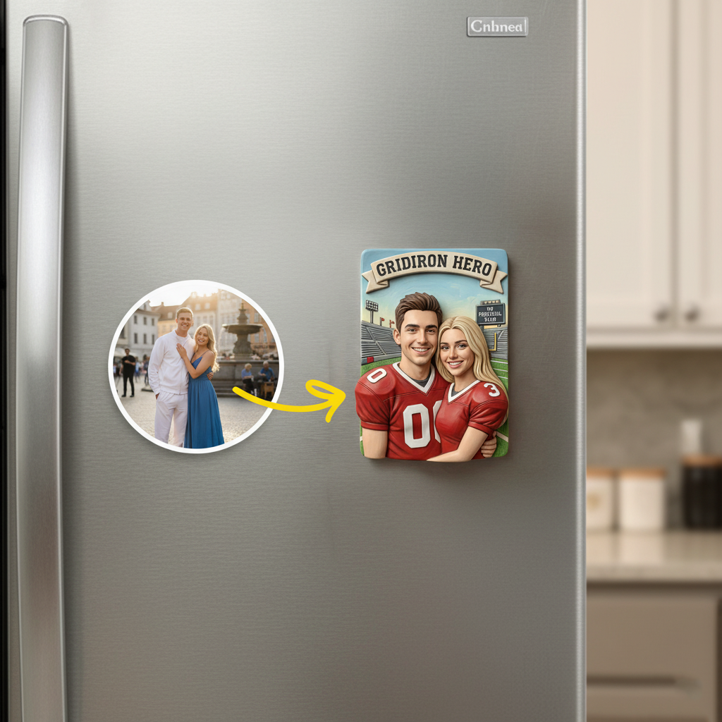 Customized 3D Cartoon Fridge Magnets | Customizable with family photos, pet photos, couple photos | Unique hand-painted 3D embossed commemorative gifts, suitable for holidays, birthdays, anniversaries, and other occasions.