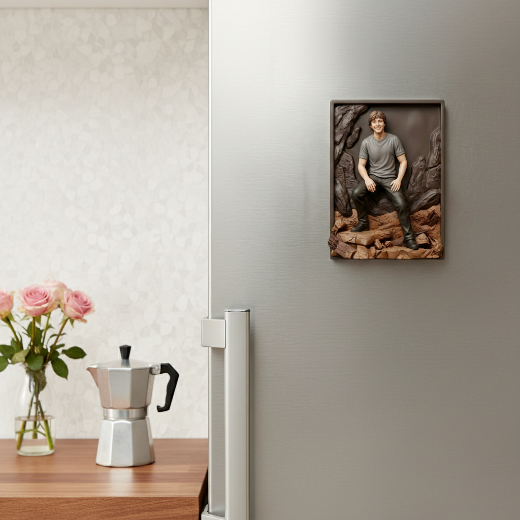 Customized 3D Cartoon Fridge Magnets | Customizable with family photos, pet photos, couple photos | Unique hand-painted 3D embossed commemorative gifts, suitable for holidays, birthdays, anniversaries, and other occasions.