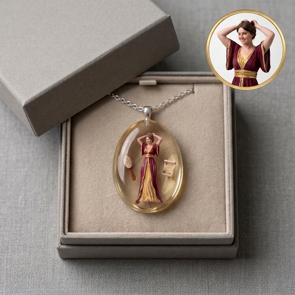 Personalized 3D necklaces, customizable resin pendants for men/women,Transparent resin pendant, Miniature figure necklaces, suitable for holidays, birthdays, anniversaries, and other occasions.