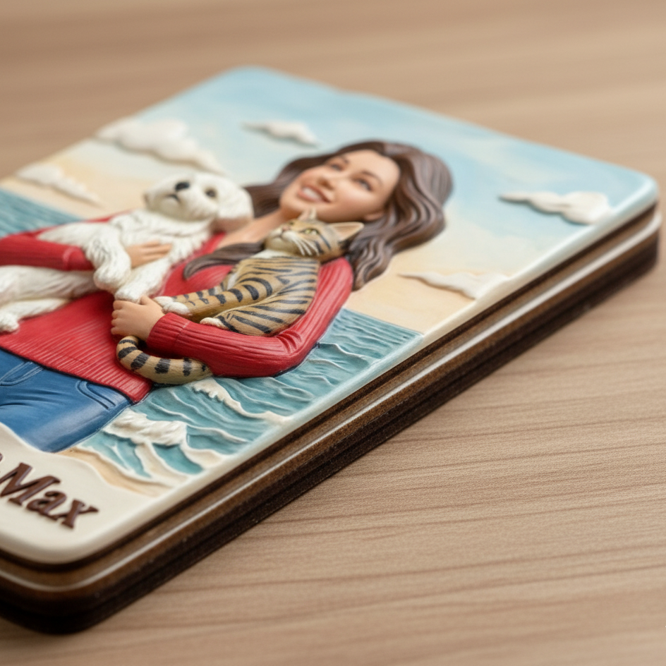 Customized 3D Cartoon Fridge Magnets | Customizable with family photos, pet photos, couple photos | Unique hand-painted 3D embossed commemorative gifts, suitable for holidays, birthdays, anniversaries, and other occasions.