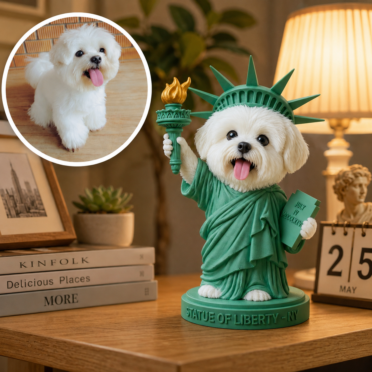 Cute 3D Custom Mini Ornaments of Characters or Pets | Made of resin, compatible with cars and offices, multi-purpose for dashboard/desktop/hanging, cartoon theme, perfect for Valentine's Day gifts.