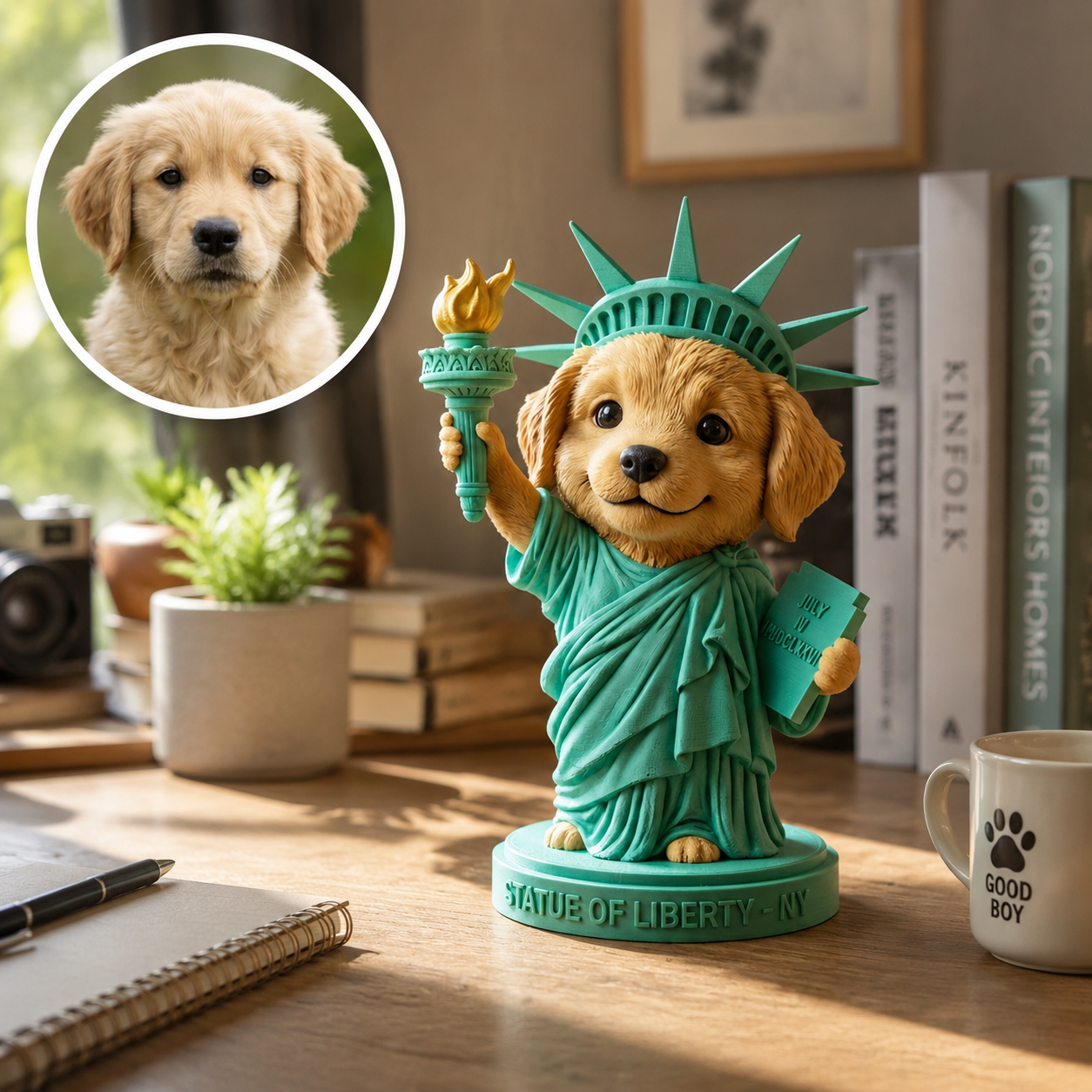 Cute 3D Custom Mini Ornaments of Characters or Pets | Made of resin, compatible with cars and offices, multi-purpose for dashboard/desktop/hanging, cartoon theme, perfect for Valentine's Day gifts.