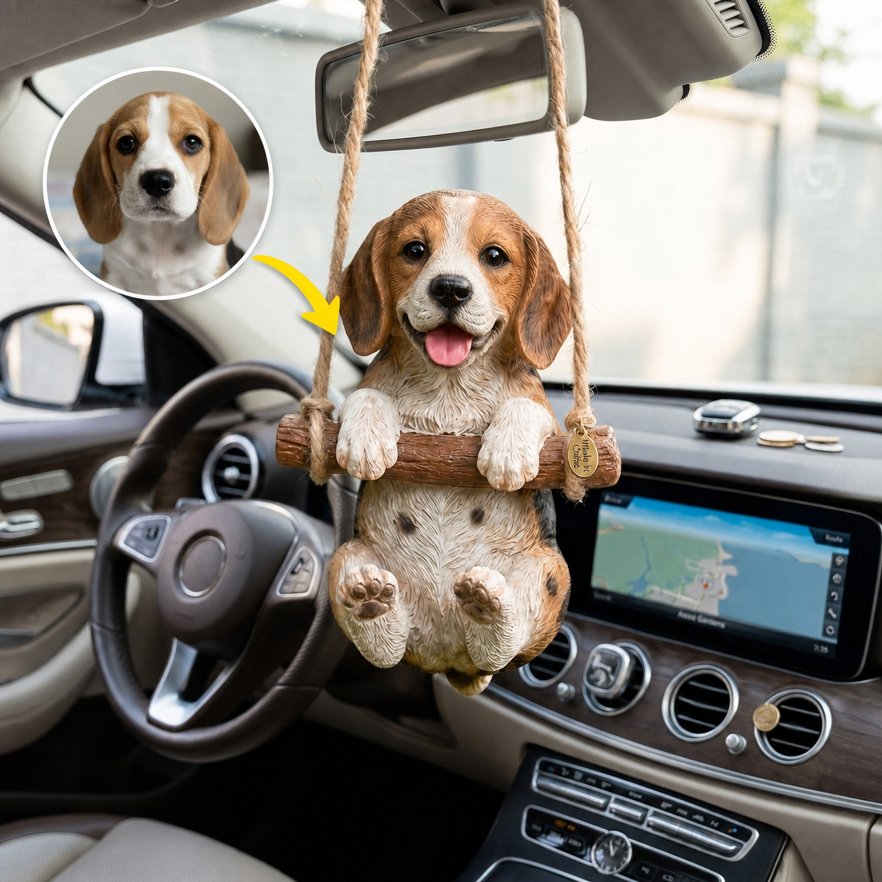 Cute 3D Custom Mini Ornaments of Characters or Pets | Made of resin, compatible with cars and offices, multi-purpose for dashboard/desktop/hanging, cartoon theme, perfect for Valentine's Day gifts.