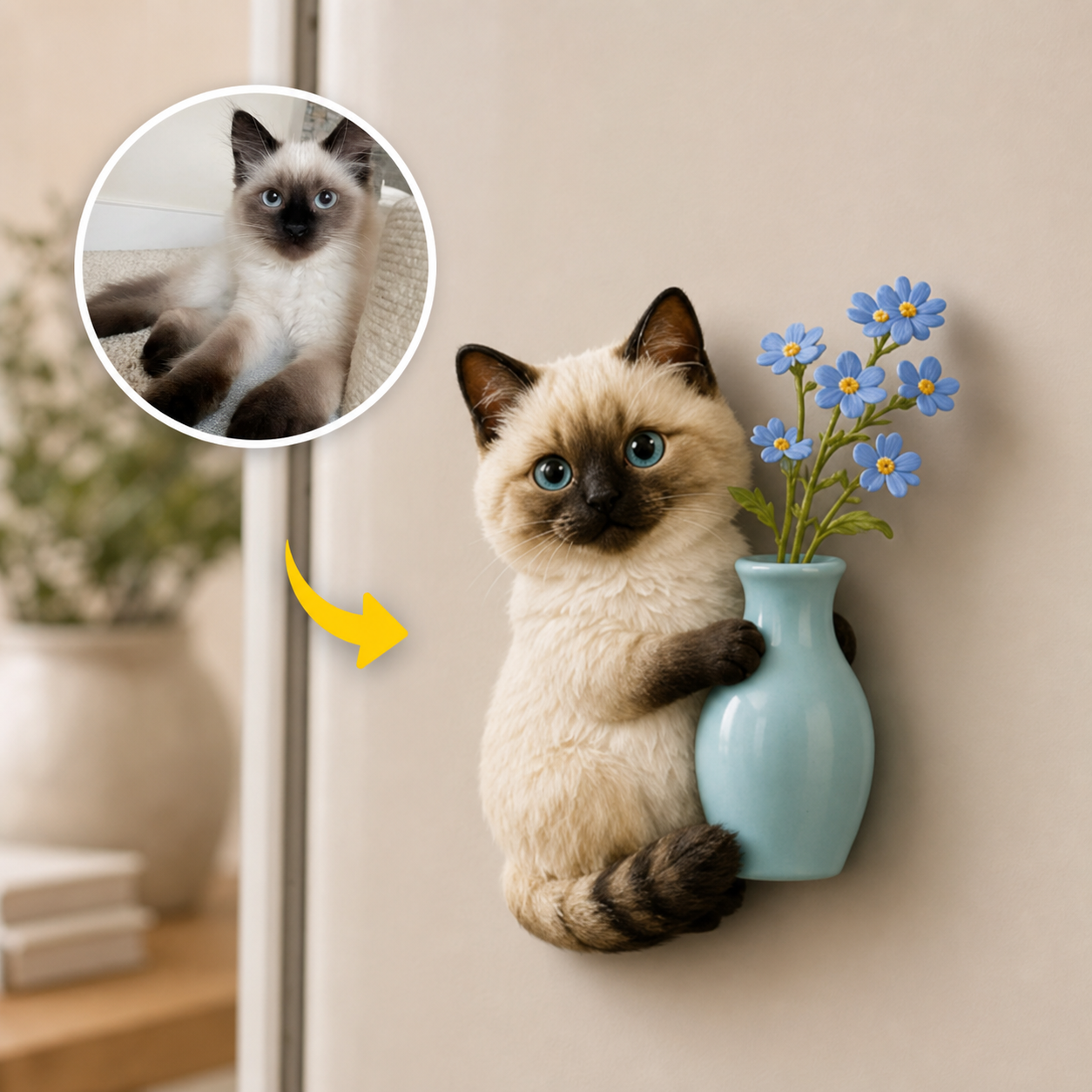 Customized 3D Cartoon Fridge Magnets | Customizable with pet photos | Unique hand-painted 3D embossed commemorative gifts, suitable for holidays, birthdays, anniversaries, and other occasions.