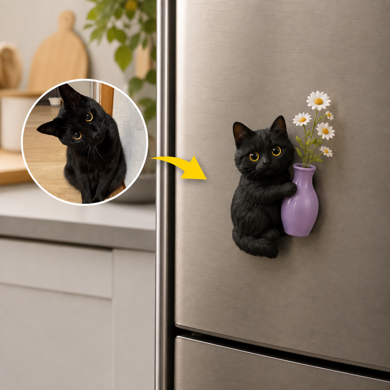 Customized 3D Cartoon Fridge Magnets | Customizable with pet photos | Unique hand-painted 3D embossed commemorative gifts, suitable for holidays, birthdays, anniversaries, and other occasions.