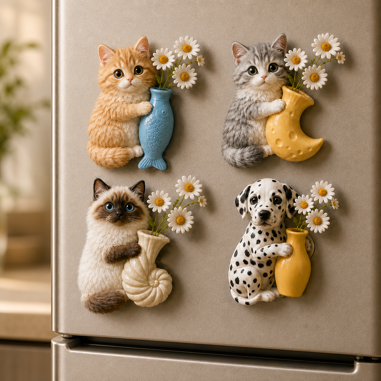 Custom 3D Relief Cartoon Fridge Magnet | Customizable with Pet Photos