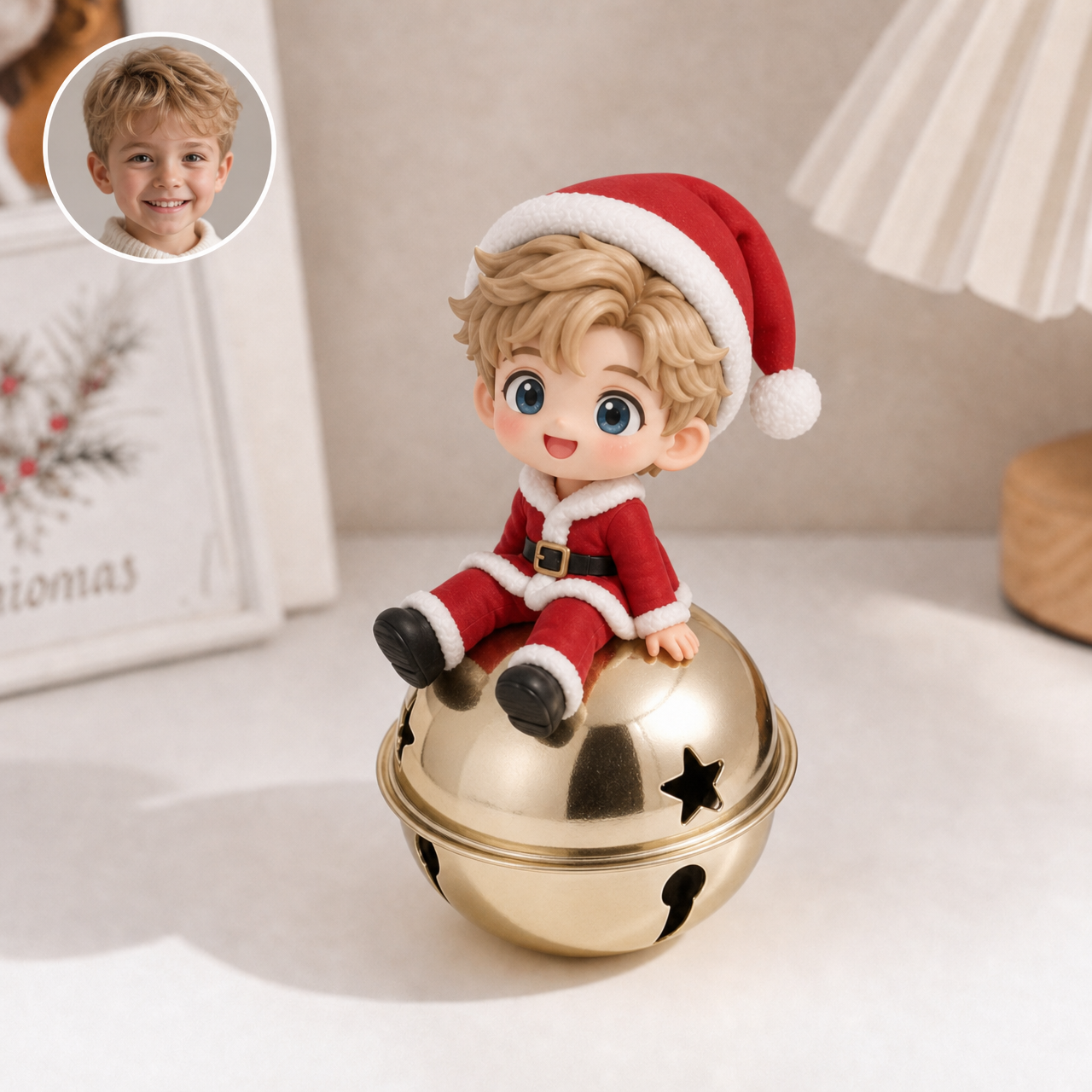 Custom 3D Character Christmas Bell Ornament