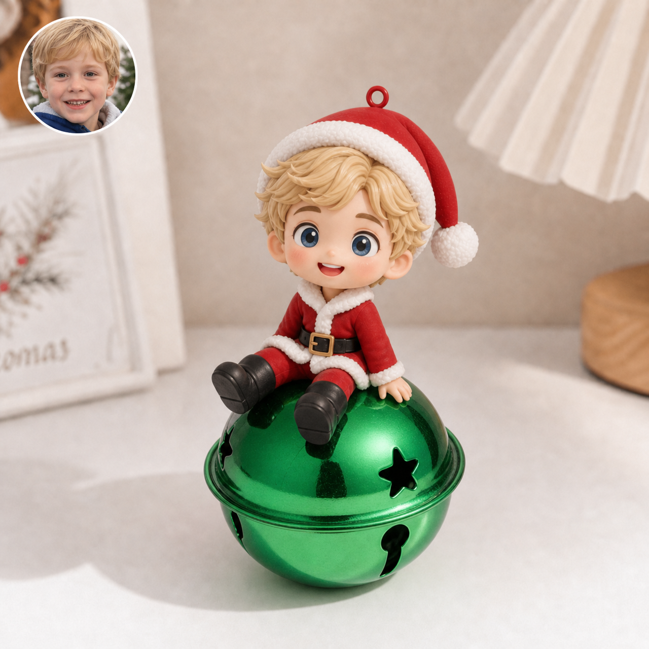 Custom 3D Character Christmas Bell Ornament