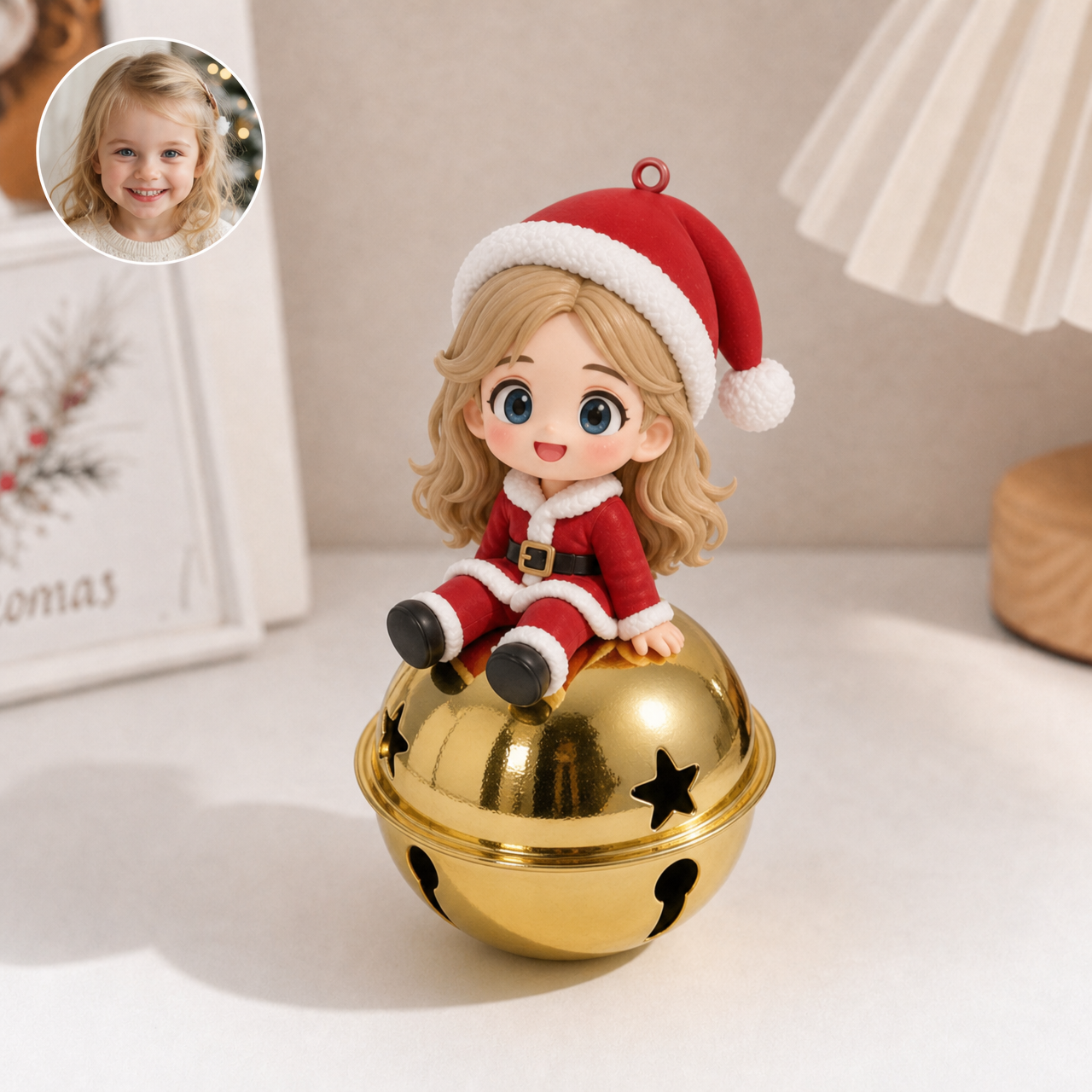 Custom 3D Character Christmas Bell Ornament