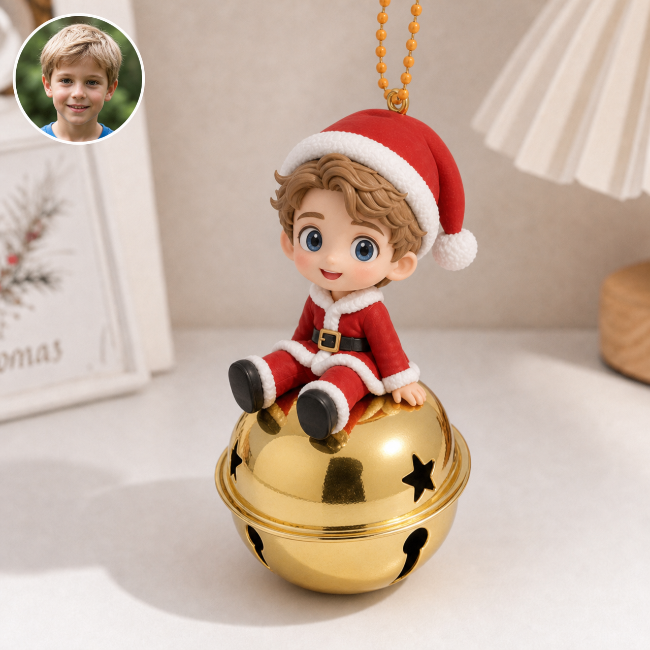 Custom 3D Character Christmas Bell Ornament