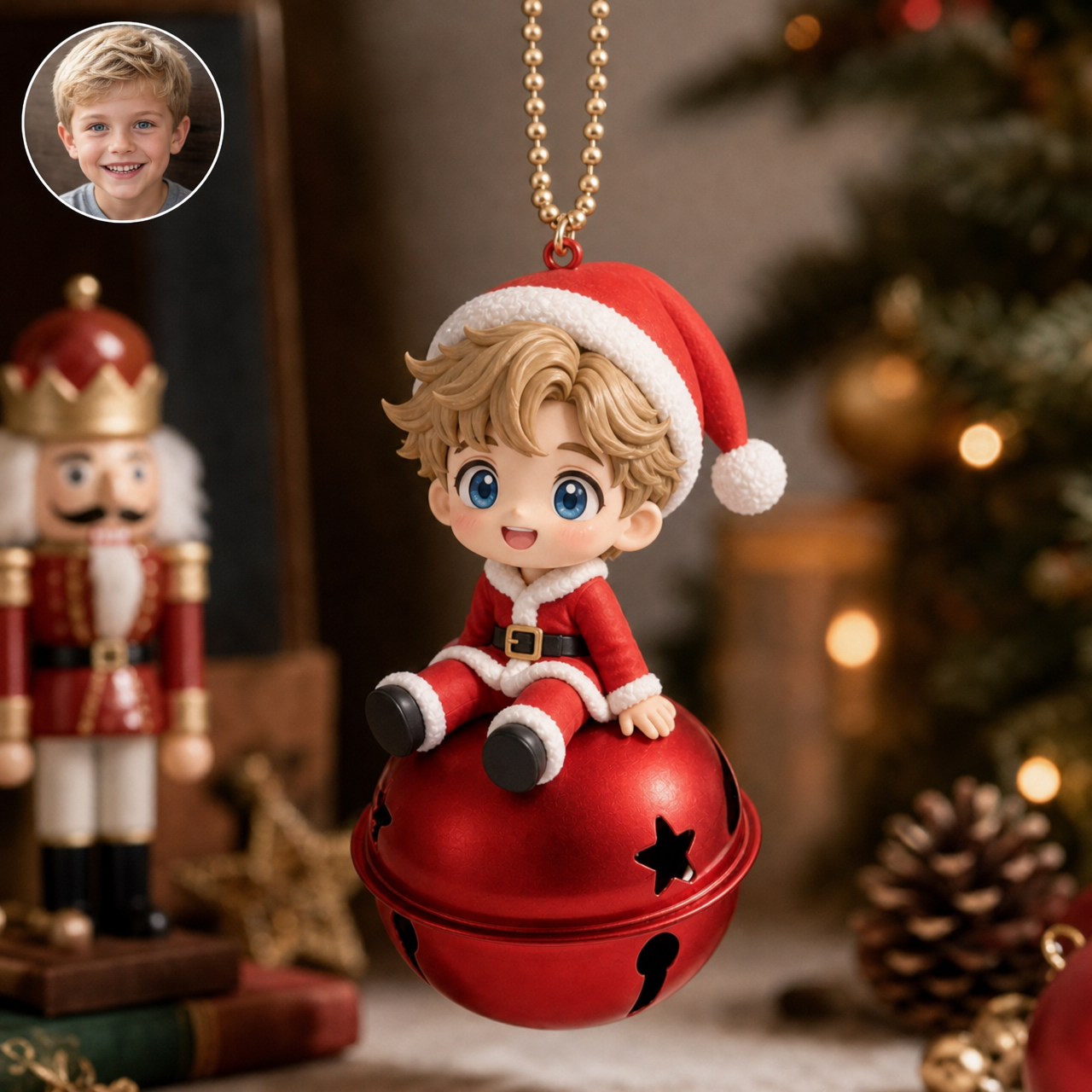 Custom 3D Character Christmas Bell Ornament
