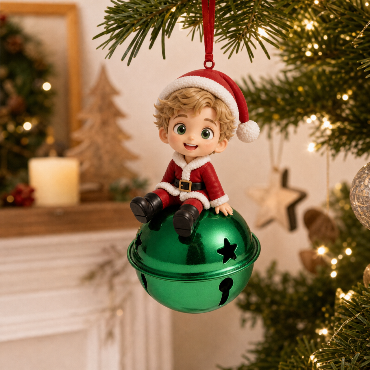 Custom 3D Character Christmas Bell Ornament