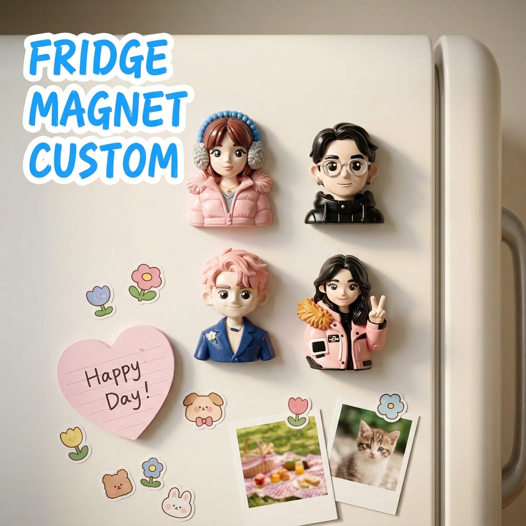 [Copy]Custom 3D Relief Fridge Magnet – Sculpted Photo with Real Depth & Personalized Text