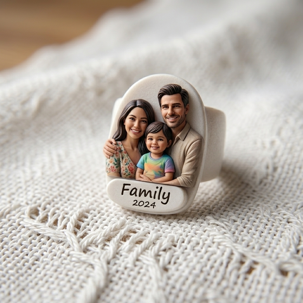 Personalized 3D figurine rings, custom commemorative jewelry, and meaningful gifts for couples.