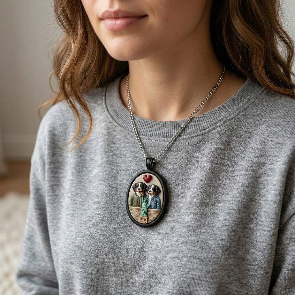 Personalized necklaces, customizable pet pendants, dog and cat portrait necklaces, commemorative gifts, and the perfect present for pet lovers.