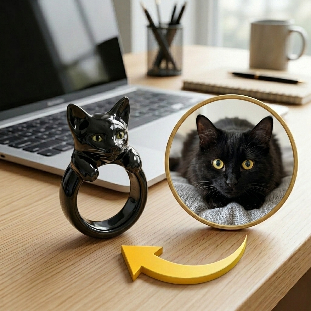 Customized 3D pet portrait rings, personalized 3D pet portrait rings, commemorative gifts for pet lovers.