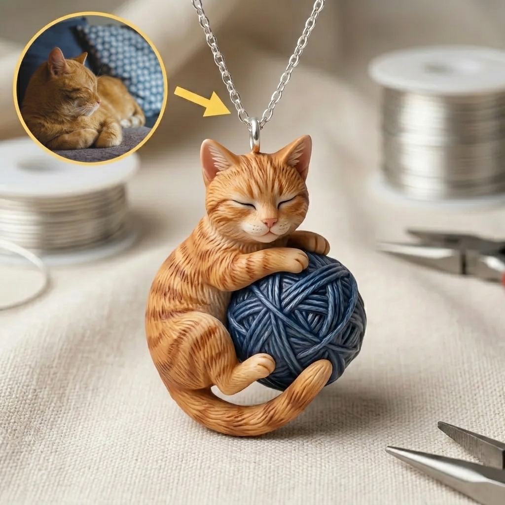Personalized Pet Necklace – Custom 3D Puzzle Pendant for Pet Lovers