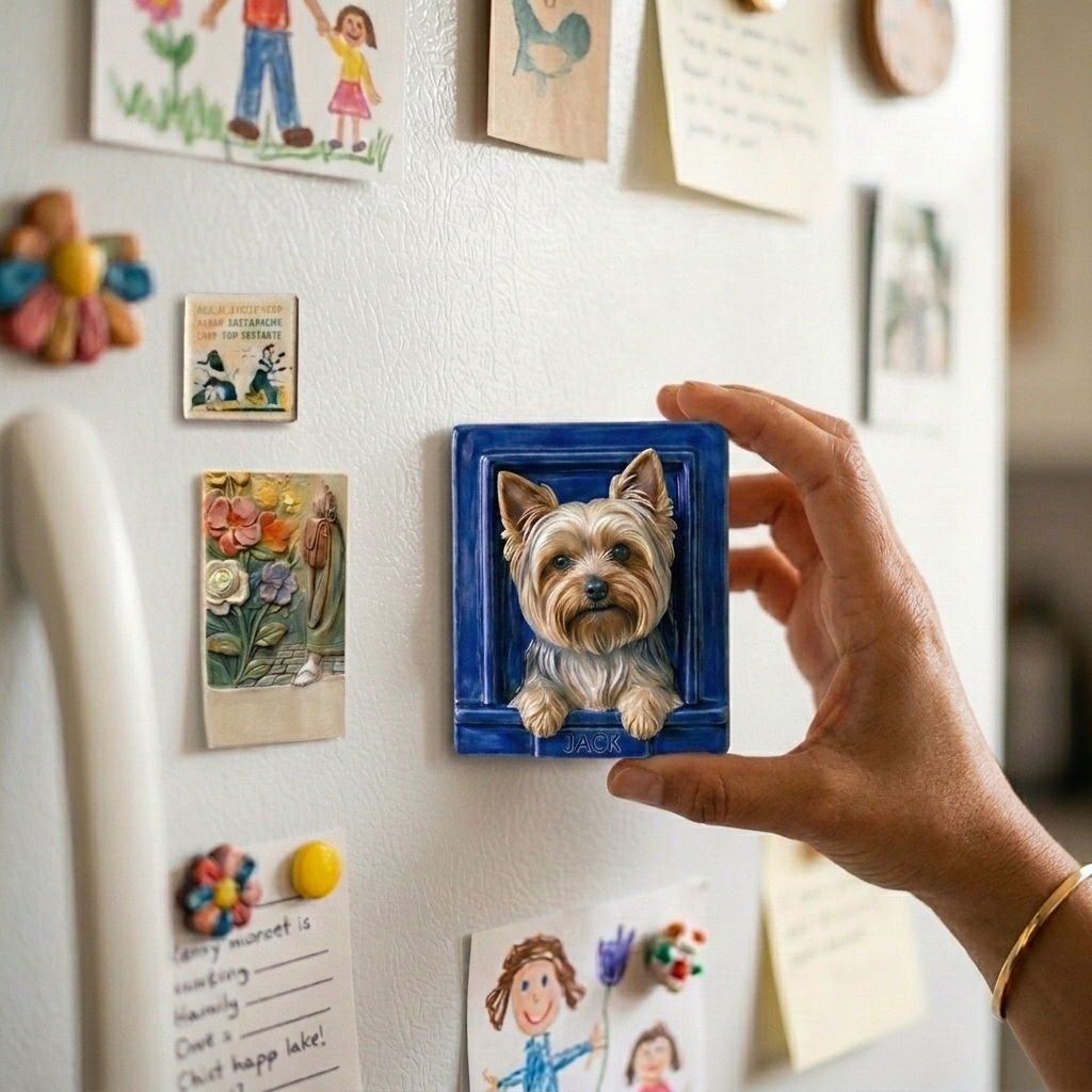 Customized 3D Cartoon Fridge Magnets | Customizable with family photos, pet photos, couple photos | Unique hand-painted 3D embossed commemorative gifts, suitable for holidays, birthdays, anniversaries, and other occasions.