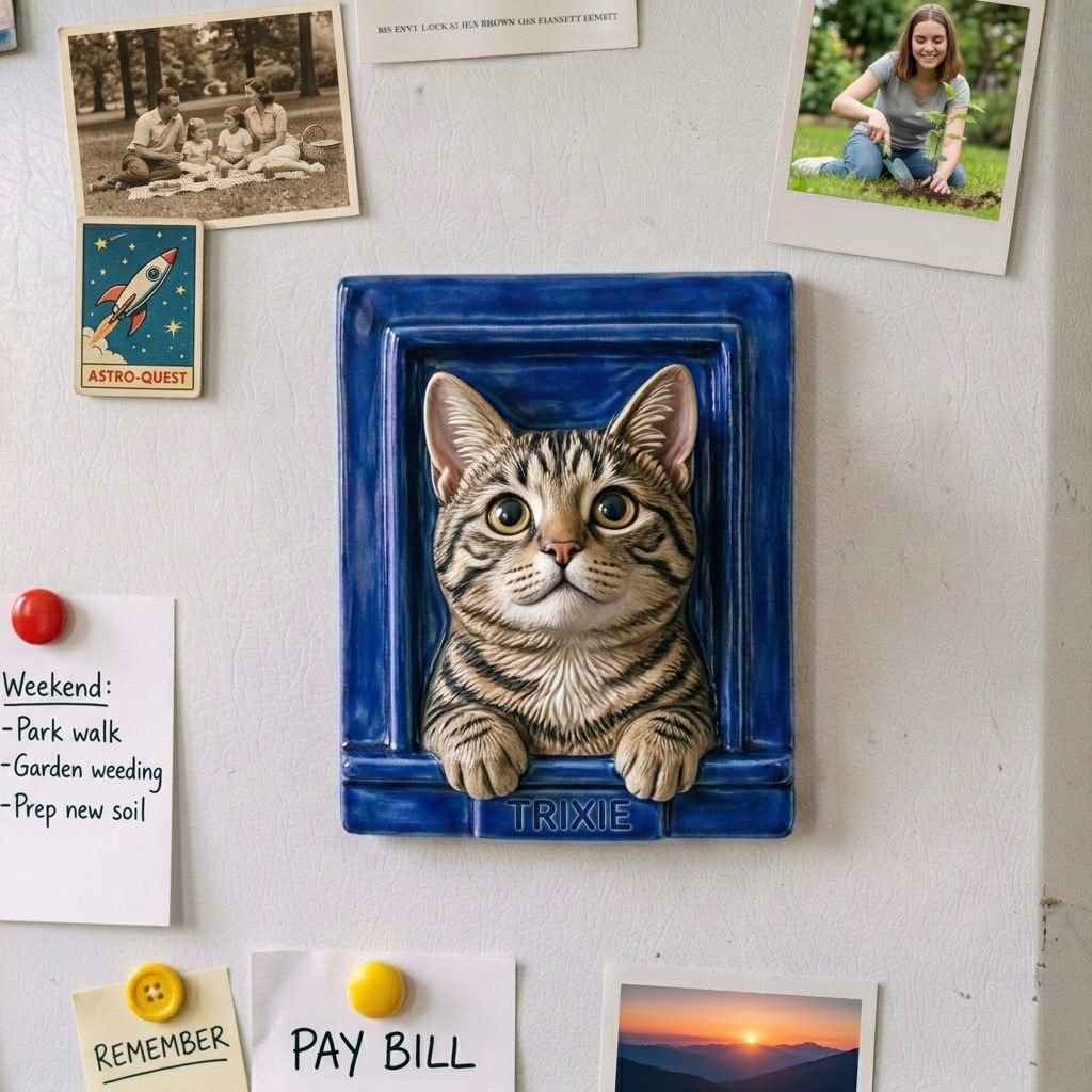 Customized 3D Cartoon Fridge Magnets | Customizable with family photos, pet photos, couple photos | Unique hand-painted 3D embossed commemorative gifts, suitable for holidays, birthdays, anniversaries, and other occasions.