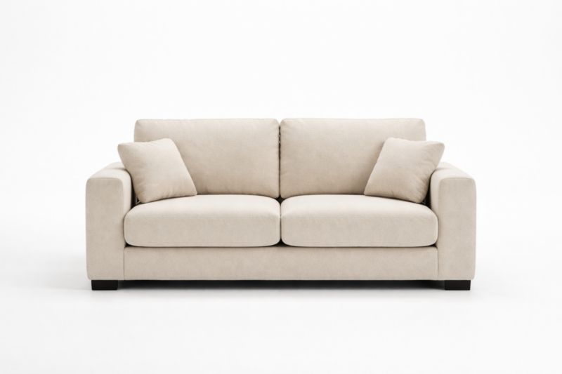 Canapé 2 Places en Tissu Beige-