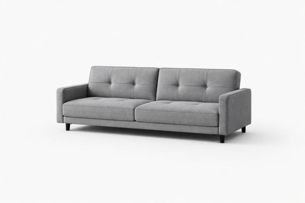 Canapé 2 places tissu gris-