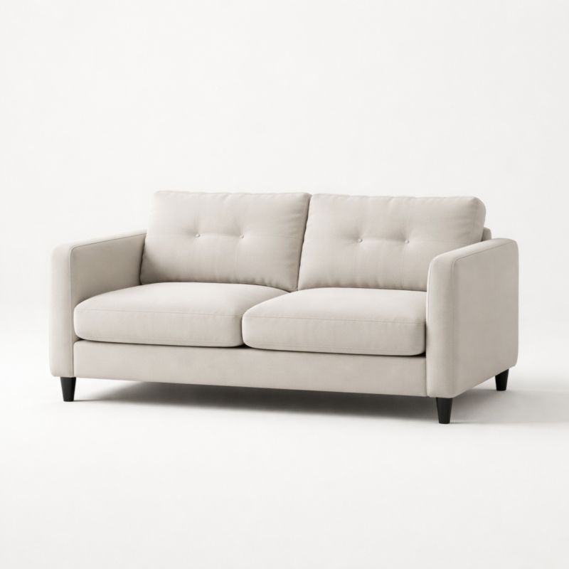 Canapé 2 Places Tissu Polyester Beige-