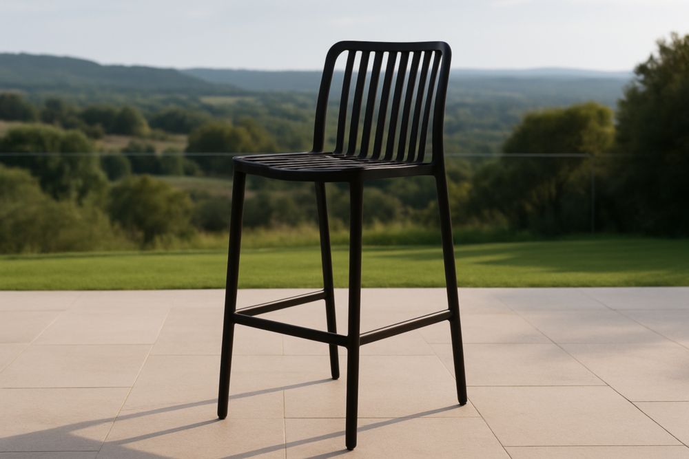 Tabouret de Bar en Aluminium Noir