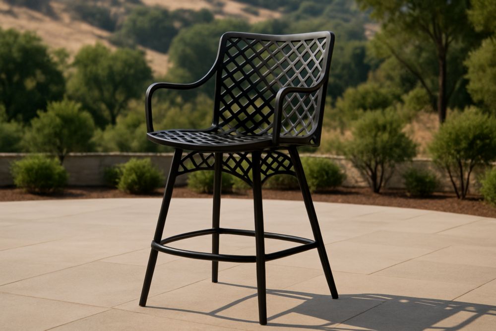 Chaise de bar en métal noir extérieur
