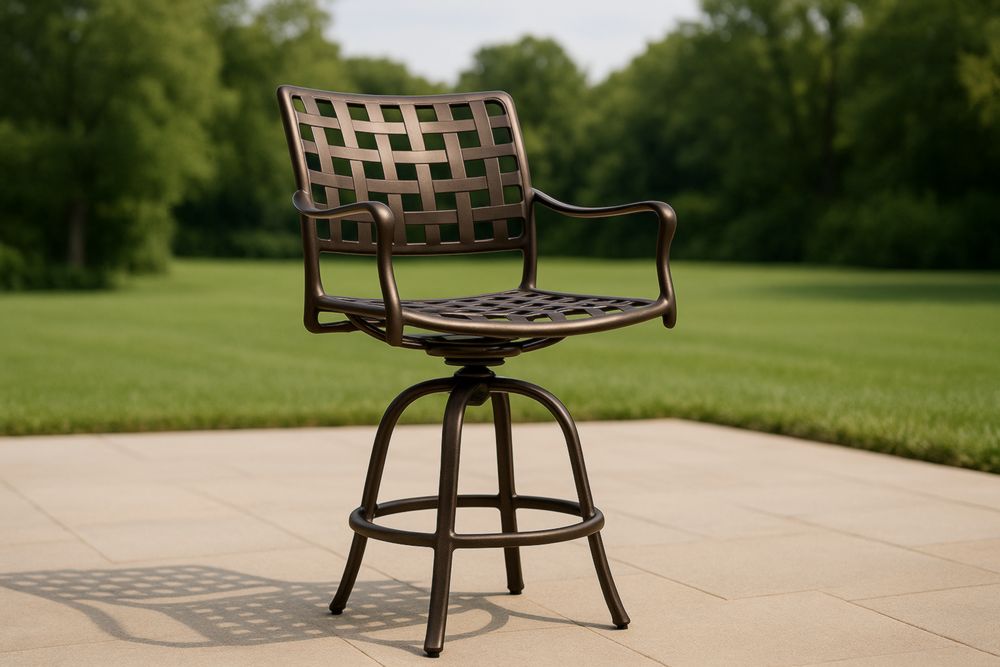 Chaise Pivotante d'Extérieur en Aluminium Marron