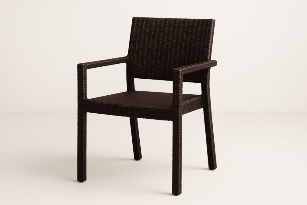 Chaise de jardin en résine tressée avec accoudoirs