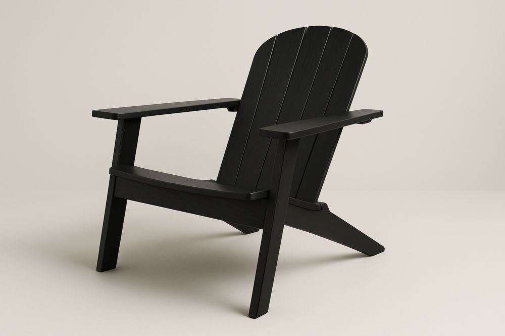 Fauteuil Adirondack de jardin en bois massif noir