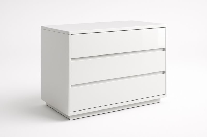 Commode trois tiroirs en bois MDF Blanc