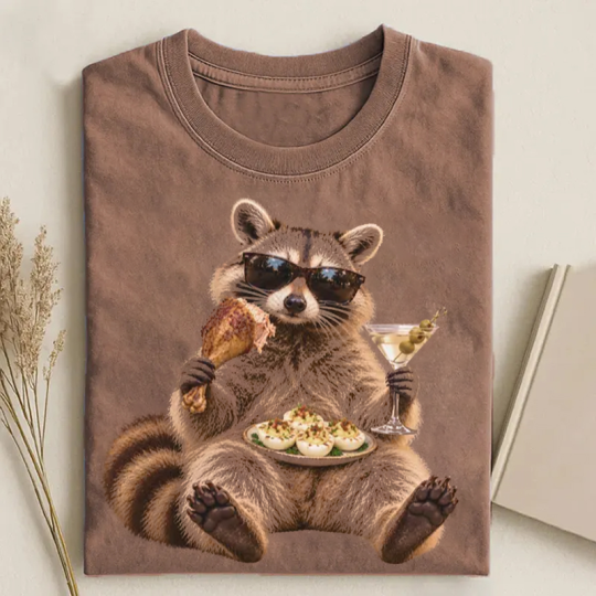 Va Address Patterns Funny Thanksgiving Raccoon T-shirt – FableMuse