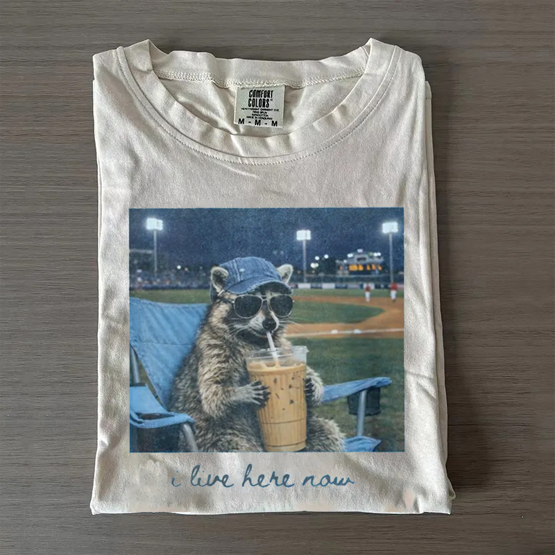 Racoon Funny Ballfield T shirt