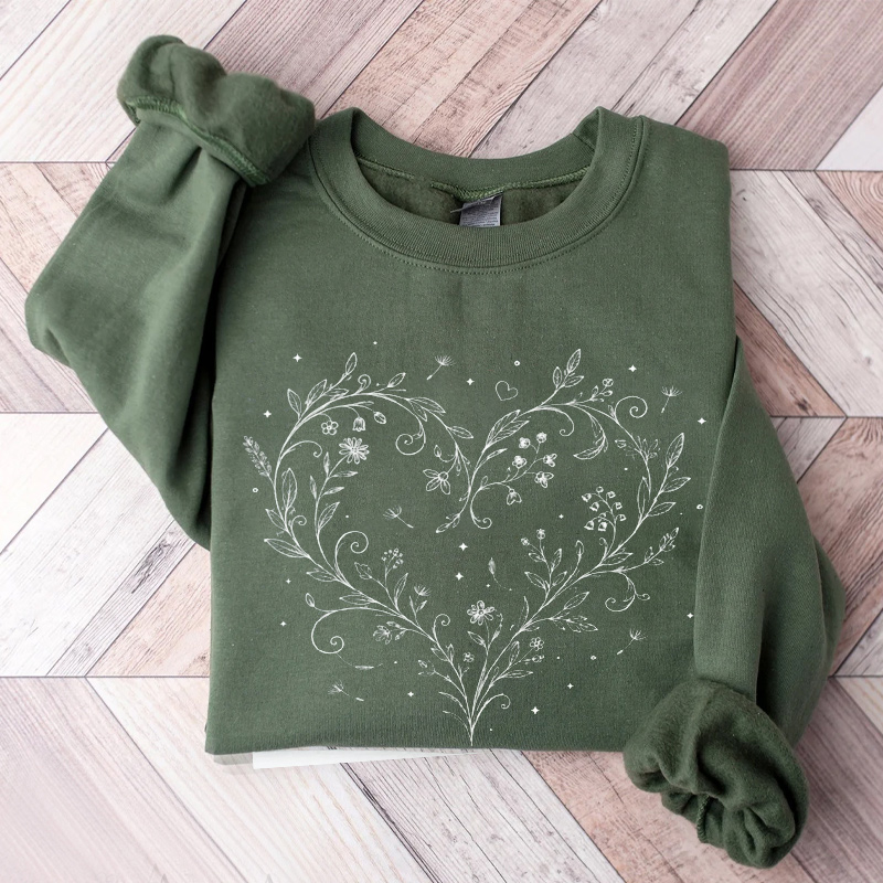 Floral Heart Wildflower Sweatshirt