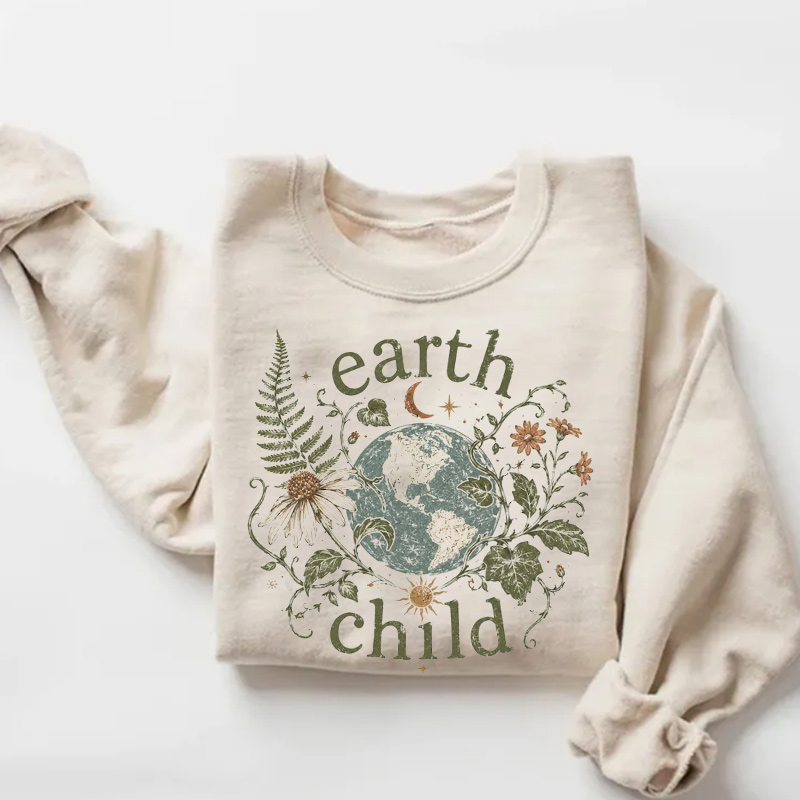 Boho Earth Child Wildflower Sweatshirt