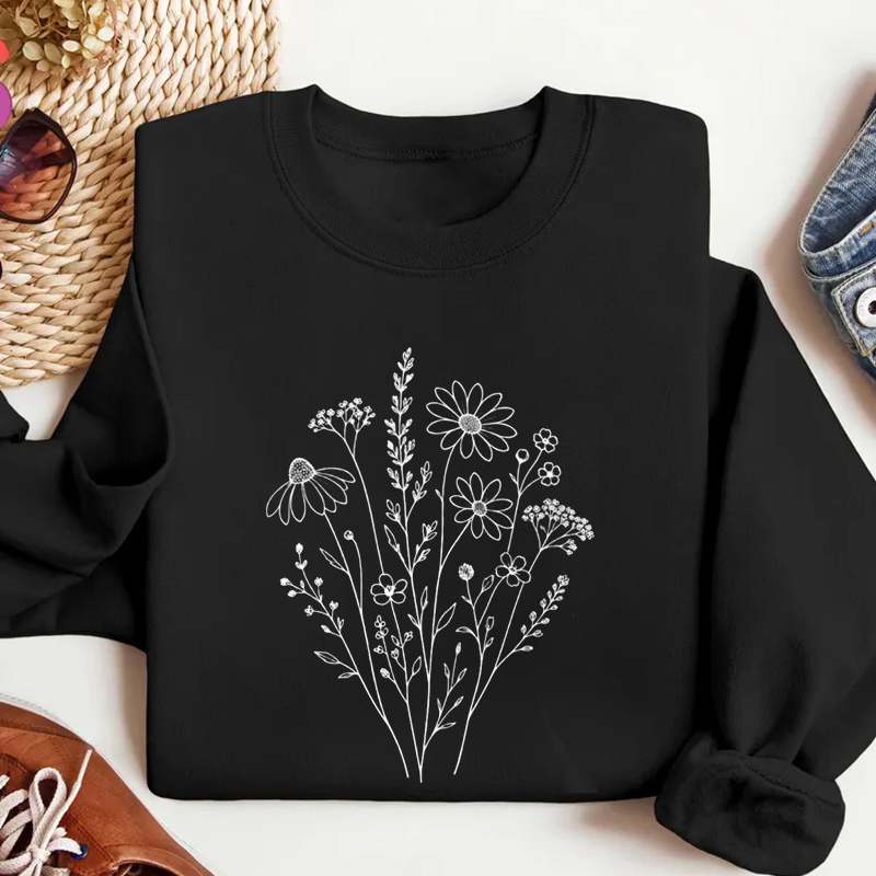 Minimalist Wildflower Sweatshirt