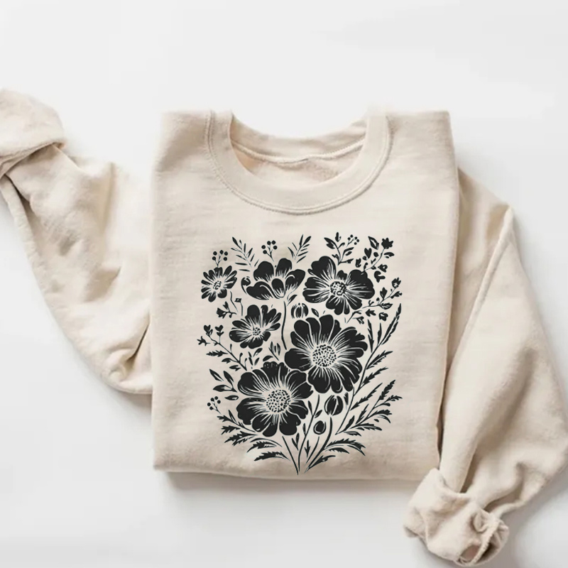 Vintage Pressed Flowers Sweatshirt